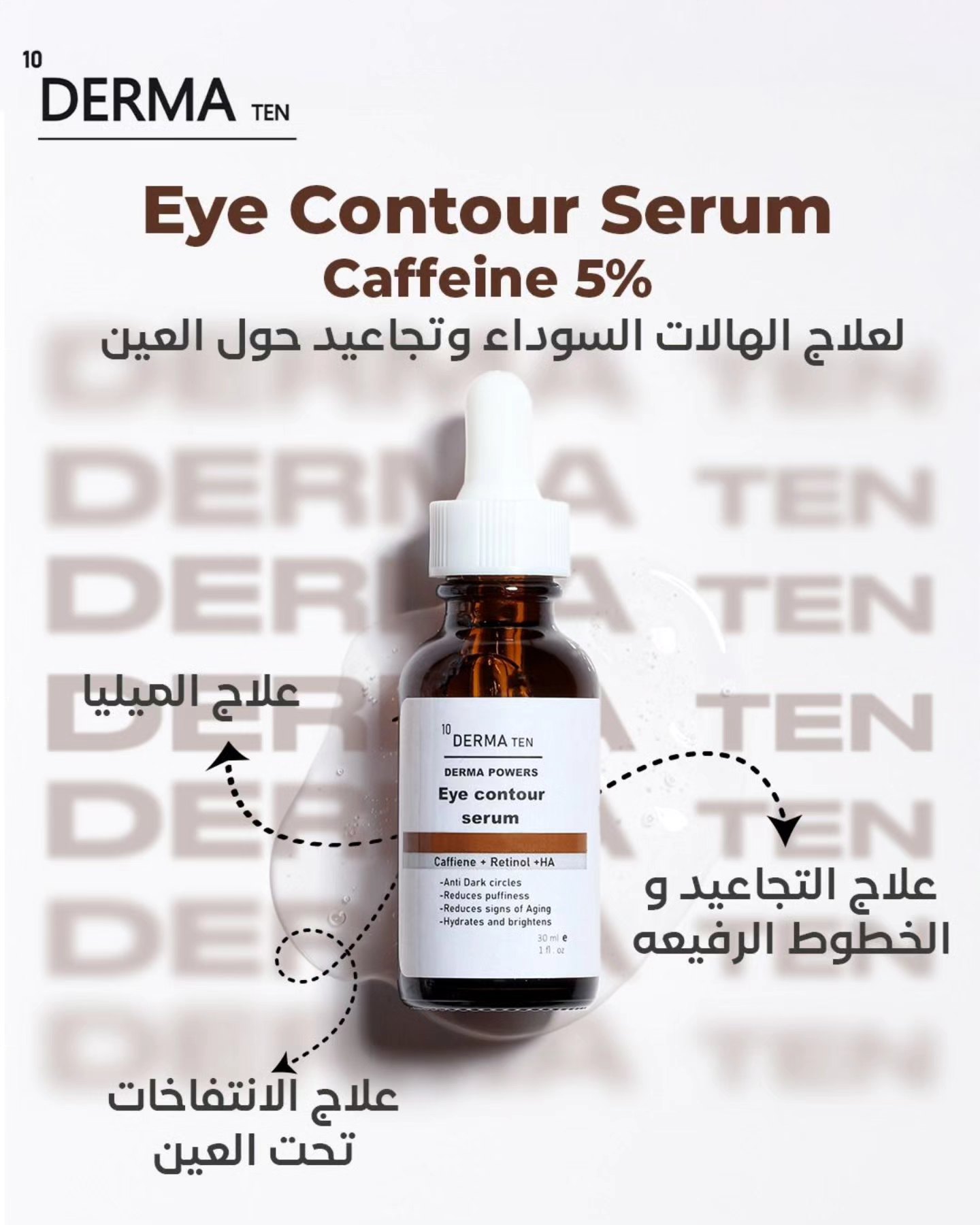 ديرما تن سيروم كافيين تحت العين 30 مل