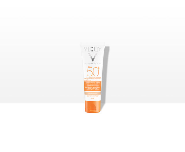 فيشي أيديال سوليه 3 في 1 للعناية الملونة المضادة للبقع الداكنة بعامل حماية من الشمس 50+ - 50 مل